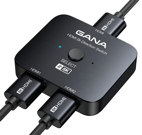 Buy GANA 8K HDMI Switcher Splitter 2 in 1 Out, Supports 4K@120Hz, 8K ...