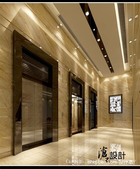 电梯间.电梯厅设计案例效果图 - 办公空间 - 第5页 - 装饰设计景观设计设计作品案例