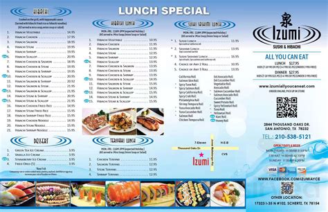 Izumi Sushi & Hibachi All You Can Eat Menu - EMSEKFLOL.COM