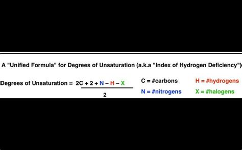 What is the formula for finding degree of unsaturation
