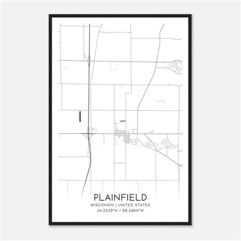 Plainfield Wisconsin Map Poster, Modern Home Decor Wall Art Print ...