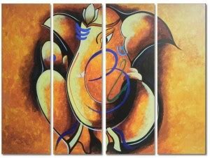 Ganesh Ji 4 Panel Wall Art Painting With Matte Coating 24x18 inches on ...