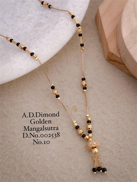 AD Diamond Golden Mangalsutra 15