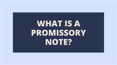 What Is a Promissory Note 的图像结果