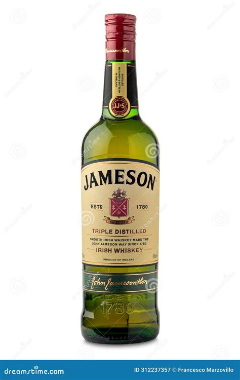 Jameson Irish Whiskey Triple Distillation in Bottle Isolated Editorial Photography - Image of ...
