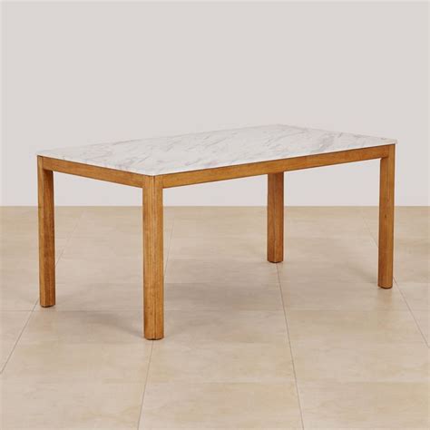Buy (Refurbished) Santorini Faux Marble Top 6-Seater Dining Table ...