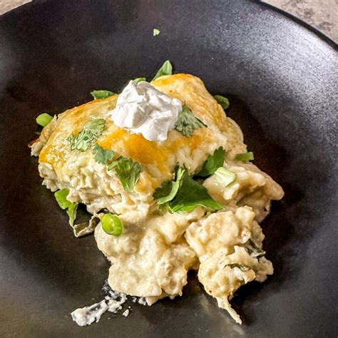 Creamy Chicken and Spinach Enchilada Casserole - Laughing Rooster Eats