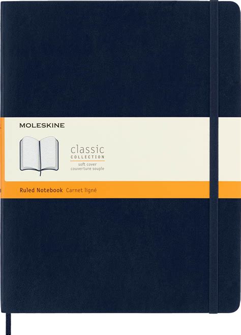 Moleskine Classic Ruled Paper Notebook - Soft Cover and Elastic Closure ...