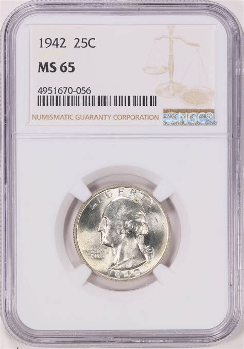 1942 Washington Quarter NGC MS-65 (Item 1761245) | GreatCollections ...