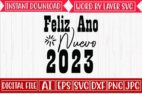Feliz Ano Nuevo 2023 Svg (Spanish) Graphic by CraftZone · Creative Fabrica