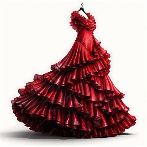 Premium AI Image | Isolated of Spanish Flamenco Dress Type Ruffled Gown ...