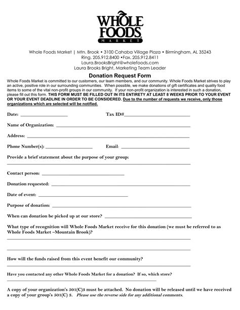 Kroger Donation Request Form Printable