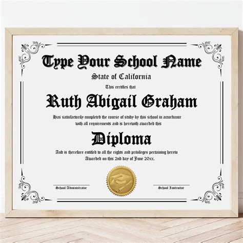Editable High School Diploma, Printable Homeschool Diploma Template ...