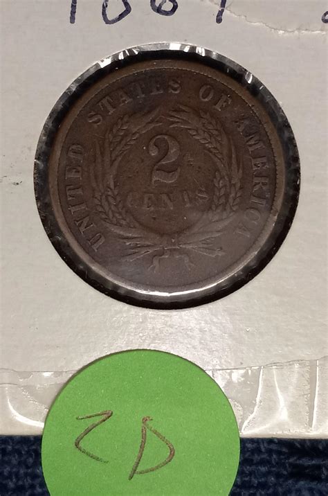 Lot - 1867 US 2 Cent Coin