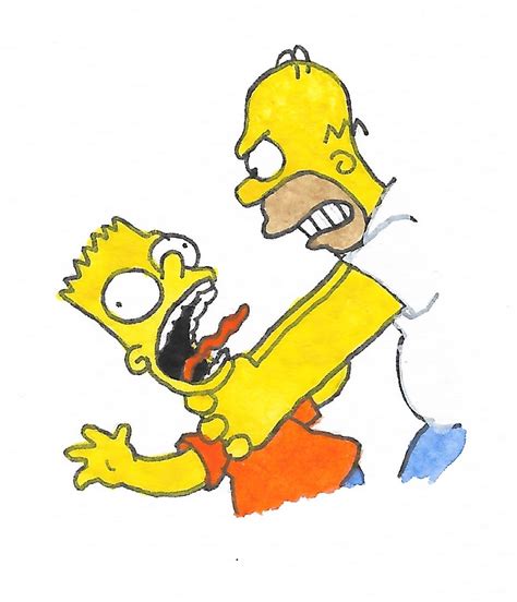 Homer strangling Bart by brazilianferalcat on DeviantArt