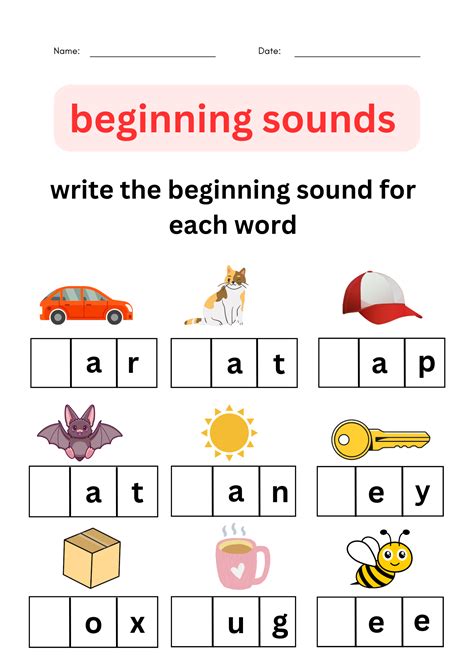 Beginning Sound Worksheet 的图像结果