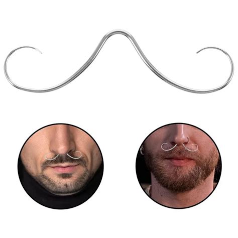 Stainless Steel Mustache Septum Ring - Punk Nose Jewelry