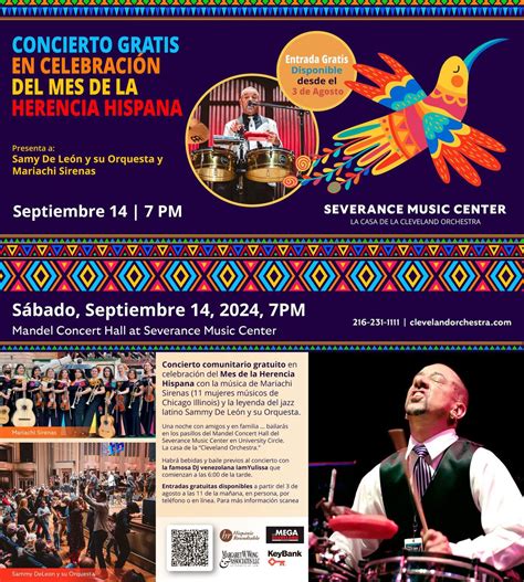 FREE Concert at the Severance Music Center during Hispanic Heritage ...
