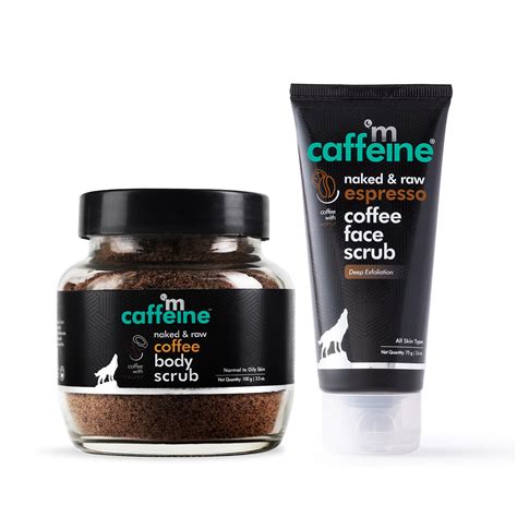 mCaffeine Coffee Body Scrub & Espresso Coffee Face Scrub Duo | Sugatra