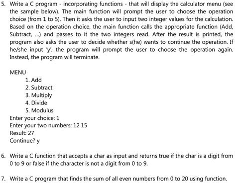 Image result for Calculator C Program Using Function