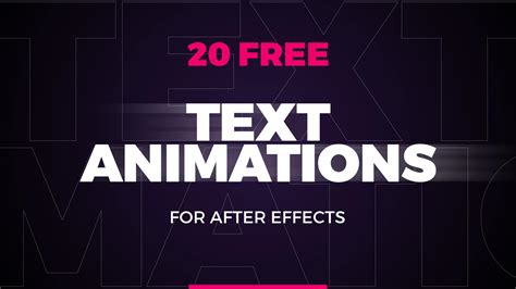Free Pack – 20 Text Animations for After Effects | Editable Template