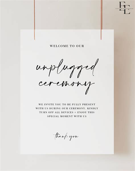 Unplugged ceremony sign modern unplugged wedding sign minimalist unplugged wedding ceremony ...