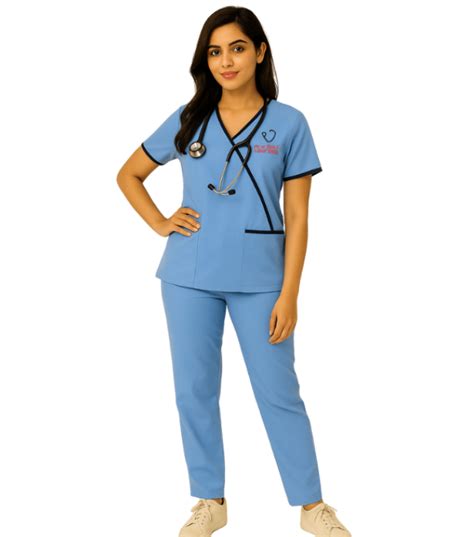 Women's Designer Mock Wrap Scrub Suit - Uniform Tailor