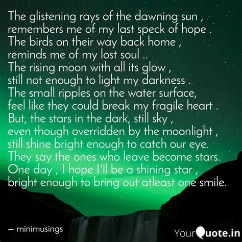 The glistening rays of th... | Quotes & Writings by Alekhya Neridimalli ...