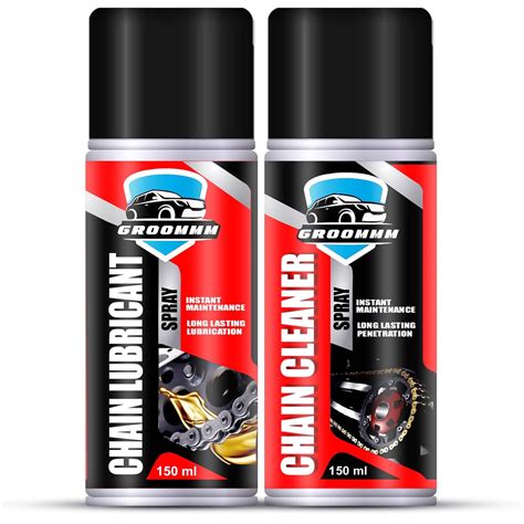 Groommm Bike chain cleaner and chain lubricant spray combo (150MLX 2 ...