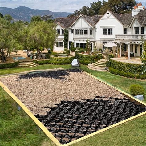 Amazon.co.jp: Geo Grid、Geogrid ドライブウェイ、高さ 2 インチのエンドウ豆の砂利グリッド、ファーム マッド ...