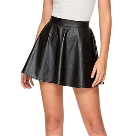 Buy Janak 'n' Masaaya Women's Leather High Waisted Shorts Skirts ...
