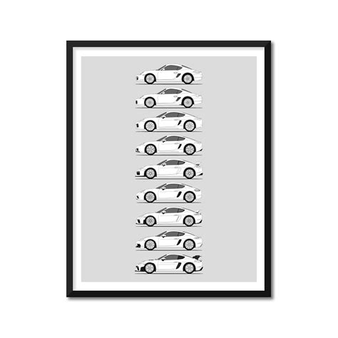 Amazon.com: Idea Network History of Porsche Cayman Print Wall Art Handmade Decor of Porsche ...