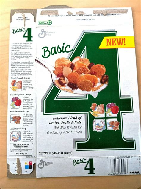 General Mills 1990 Basic 4 Cereal Box | #3820620540