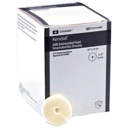 Kendall Foam Disc Antimicrobial Dressing | AMD Antimicrobial Foam Disc ...