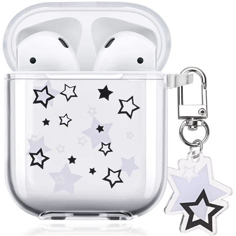Amazon.com: AirPod Case with Star Keychain, Cute Charms Star Pattern ...