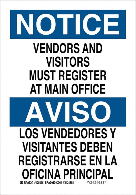 Aluminum, Bilingual Safety Sign, Notice/Aviso, 7 in Width, 10 in Height ...