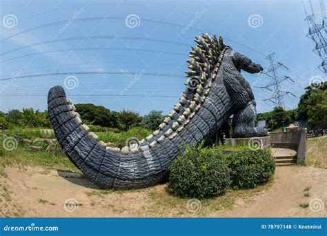 YOKOSUKA, Japan - AUG 14, 2016: a Rear View of Famous Monster Godzilla ...