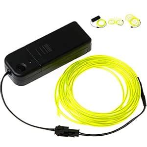 9ft Yellow Neon Glow Electroluminescent Wire (El Wire) : Amazon.in