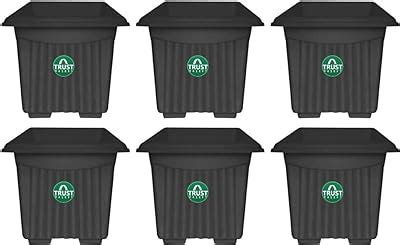 TrustBasket UV Treated Rectangular Plastic Planter (10 inches) - Black ...
