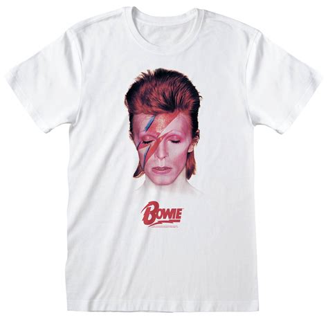 David Bowie 'Aladdin Sane (White)' Womens Fitted T-Shirt