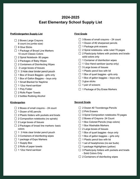 Breckenridge ISD - School Supply Lists 2024-2025