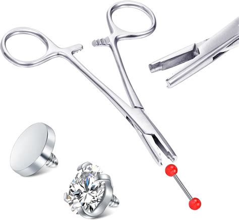 Gadgetsden Surgical Steel Piercing Forcep Ball Grab Dermal Anchor ...