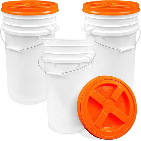 Amazon.com: ePackageSupply 7 Gallon White Bucket with Orange Gamma ...