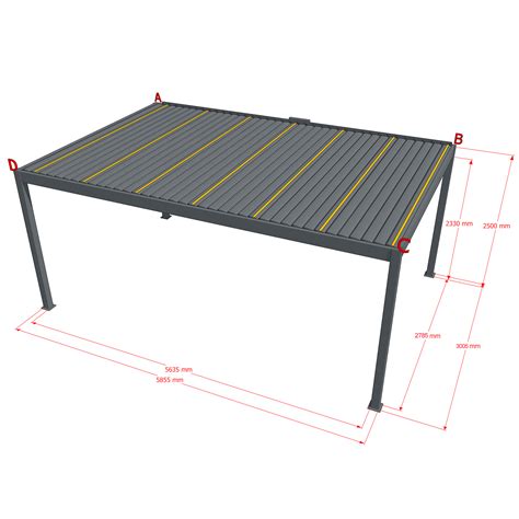 Dreamgarden Pergola 6 x 3 x 2,5 m Florenz Elektrisch Anthrazit ...