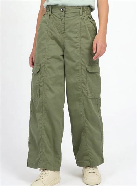 Buy Girls Solid Relaxed Fit Cargos Online at just Rs. 799.0 ...