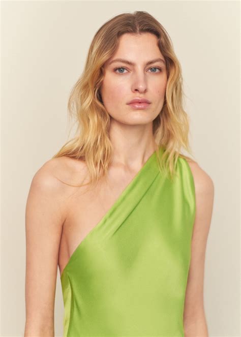 Asymmetrical bow-neck dress - Women | MANGO USA