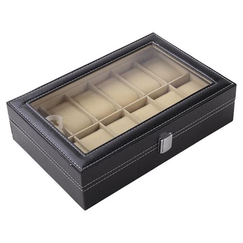 Kuber Industries 12 Slots Watch Organizer|Watch Storage Box For Men ...