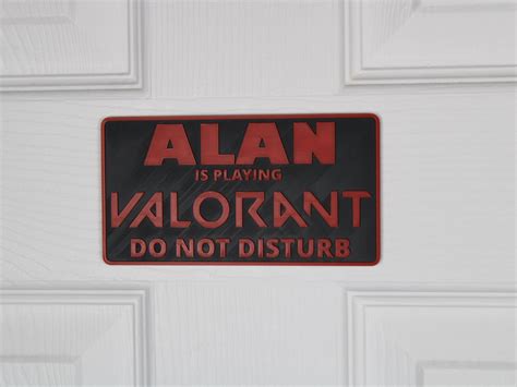 Valorant Door Sign | Custom "do Not Disturb" Name Plate | Personalized ...