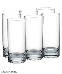 Buy Glass Tumblers, Clear Drinking Glasses, 300ml, Set of 6 Online at ...