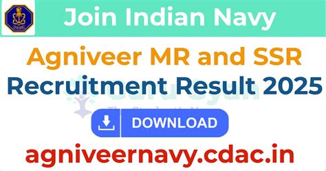 Indian Navy Agniveer MR, SSR Result 2025